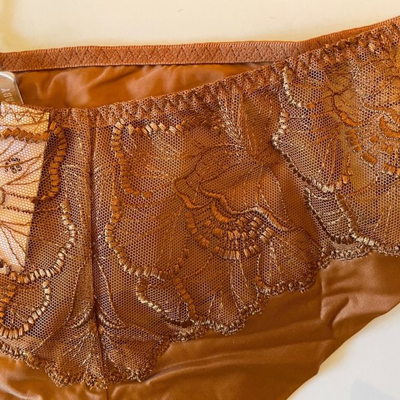 BNWT Maison Lejaby Flora Nufit Ombrage Basic Sienne Copper Midnight Panty Set XL - Picture 4 of 11
